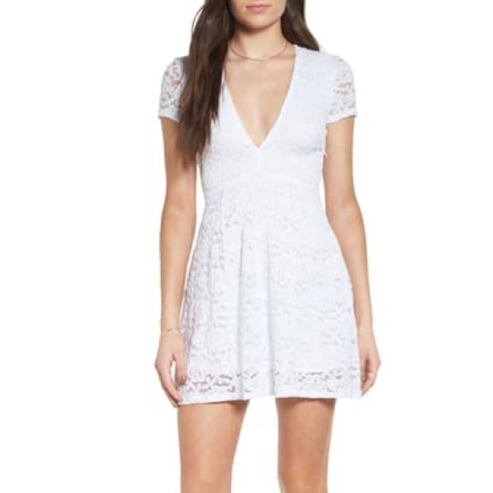 Show me your mumu Ibiza lace shift dress white